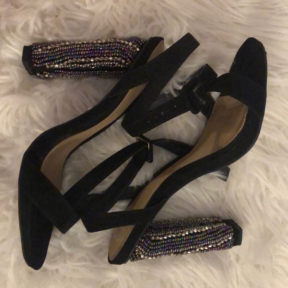 BEADED high heel sandals!